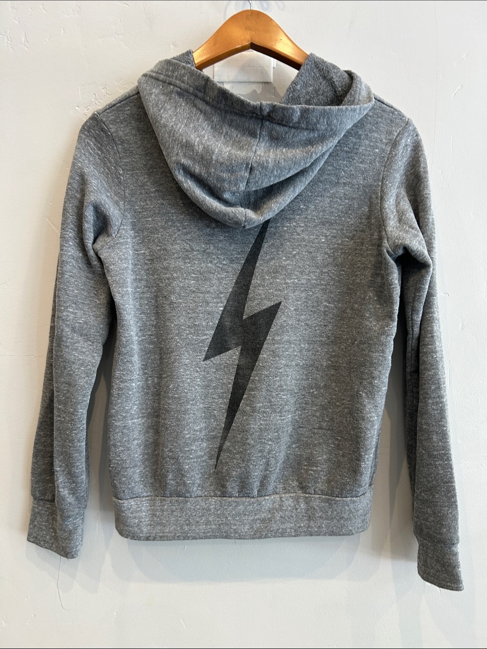 Aviator Nation Kids Bolt Print Zip Hoodie - Heather Grey